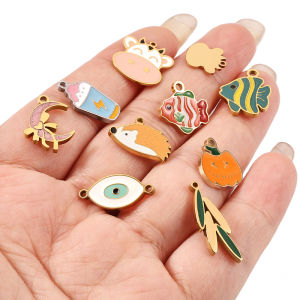 Polished Stainless Steel Cartoon Animal Pendant diy Jewelry  Accessories 18k Gold Ice Cream Charms