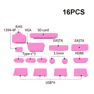 16pcs Universal Silicone Anti Dust Plug Cover Stopper Dust Plug Laptop Dustproof USB Port HDMI RJ45 Interface Waterproof Cover