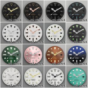 DZ 29MM 515 Watch Parts Black White Pink Green Sunberst/ Forsted Watch Dial With Hands C3 Luminous Fit RONDA 515 Quartz Movement