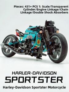 LEIERYULE | New Edition Harley Fatboy Cafe Racer Building Blocks Toy