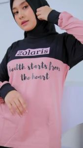 Setelan Baju Olahraga Wanita Muslimah Gowes Senam Joging One Set Bella by Zolaris