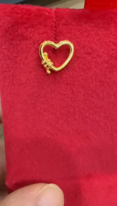 Poh Heng Jewellery 22K Heart Earrings in Yellow Gold[Price By Weight]