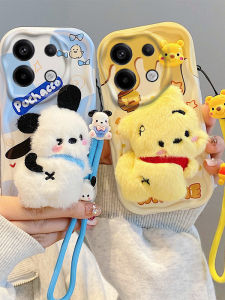 Redmi Note13 4G/5G Silicone Protective Case Cute Plush Cartoon Female Version Anti-Fall Soft Cover for Overseas Edition Mobile Phone