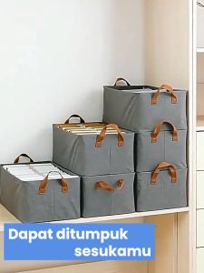 Inaso Storage Box Lemari Pakaian Organizer Cloth Bag Multifungsi Kotak Buku Tempat Penyimpanan Baju Selimut Mainan Anak Keranjang Binatu HSB228