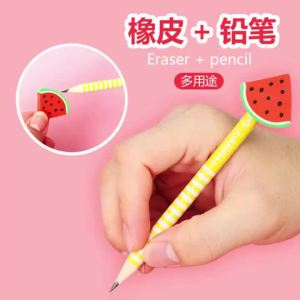Cartoon With Eraser Pencil Cute Creative Stationery Gifts For Kindergarten Pupils Office School Supplies HB 5/10/20/50Pcs