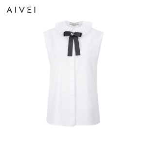 AIVEI | French Romantic Elegant Royal Style Pleated Sleeveless Shirt