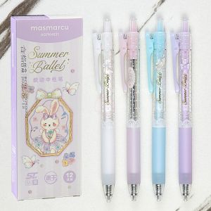 Morning Light Click Pen 0.5 Creative Student ST Tip Quick Dry Exam Black Water Sign Pen AGPK4631 Plastic Barrel Daily Writing