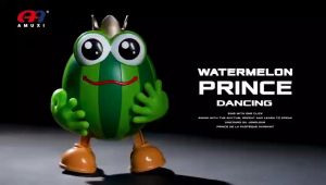 Mainan Anak Robot Robotan Buah Semangka Dance Dancing Watermelon Berjalan Bersuara LED