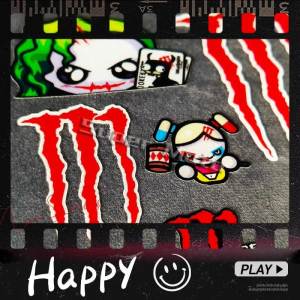 Motorcycle Sponsor Logo  Personality Reflective Stickers Red Green M-on-ster E-ner-gy Ghost Claw Decorative Helmet Side Body Stickers PVC Waterproof Decals For Car Scooter Bicycle Sport Utility Vehicle