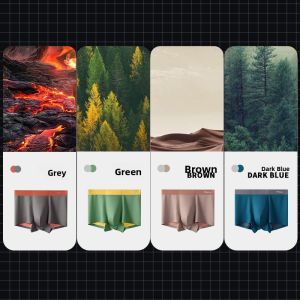 miiow | MiiOW Modal Mens Underwear Double-Sided Zero Sensation Antibacterial Seamless High Waist Boxer Shorts Comfortable Breathable