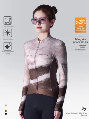 Áo Khoác Đạp Xe Chống Gió Ấm Áp Bằng Fleece Tay Dài
