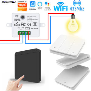 Tuya WiFi Smart Switch Wireless Switch Remote Control Timer Switch Compatible with Smart Life Alexa Google Home Voice Control