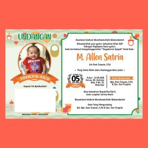 100pcs 50pcs Undangan AQIQAH MINI (A6)