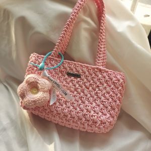 Alisa Handmade Crochet Twill Underarm Bag Creative Handmade Material Package DIY Gift for Girlfriend Girlfriends