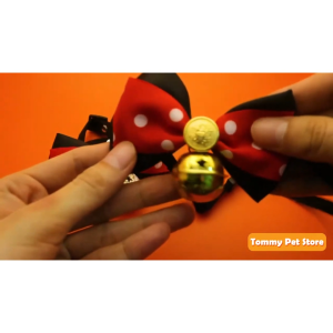 Mickeey Design Pet Collar Handmade Bow Tie Decorative Dog Cat Collar Frosted Bell Bright Bell Small Medium Large