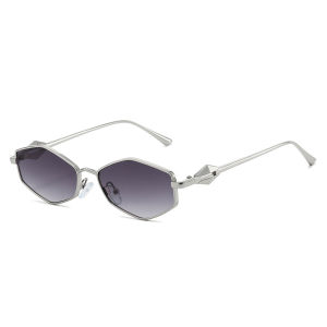 New Retro Polygon Rhombus Metal Sunglasses – Trendy UV Protection Eyewear for Men & Women