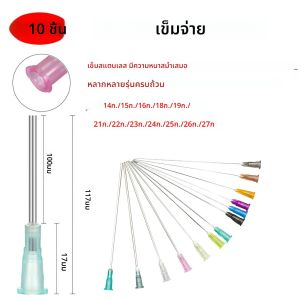 10pcs ยาวพิเศษ 117 มม.ปลายแบนหัววางเข็มฉีดยากาวกาว Liquid Dispensing เข็มสแตนเลส 100 มม.ความยาวเข็ม