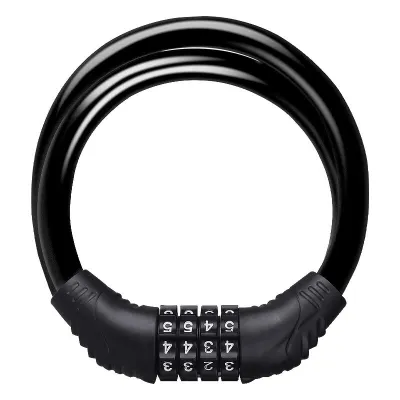 Bike Lock Mountain Bike Portable Security 4-digit Code Bike Lock for Bicycle Motorcycle Scooter