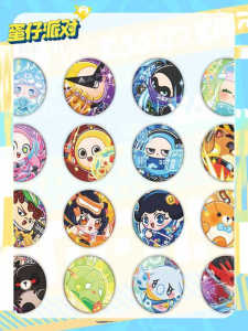 Badges Arena Party Egg Q Version Blue And Black Backpack Trivia Student Gifts Decorations Iron Made Collectible Anime Badges