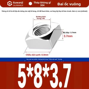 GUWANJI | Đai Ốc Vuông Inox M3-M12