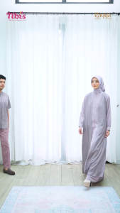 SARIMBIT 2026 BY NIBRAS HILDIA PALE MAUVE TERBARU GAMIS & KOKO FAMILY SET REUNI LEBARAN TERMURAH