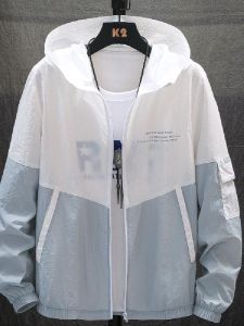 Mens Summer Thin Breathable Skin Sun Protection Clothing Korean Style Slim Fit Fashionable Outer Jacket Casual Long Sleeve T-shirt