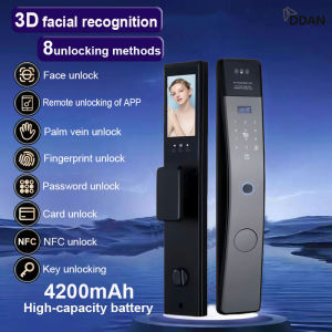 3D facial recognition Smart door lock main door Biometrics door knob Automatic door lock system With camera Fingerprint IC card Password Key With lock body Electronic door lock main door
