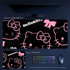 Sanrio | Vintage Brown Series High-value Desktop Hello Kitty Series Leather Mouse Pad Cute Premium Printed Large Size Non-slip Table Mat