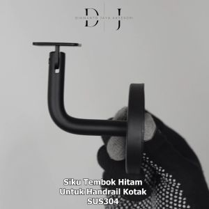 Siku Tembok Hitam untuk Handrail Kotak Stainless Steel 304