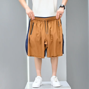 BUY1 GET 1 2025 New Ice Silk Mens Sprots Shorts With Two Pocket And Ziper Quick Drying Breathable Casual Capris Shorts Loose Pants Fashion Beach Pants Running Training Exercise Joggers Gym Shorts Summer Beach Fitness Shorts Walking Shorts For Men M-3XL