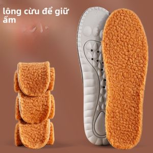 XIANZHAO | Miếng lót giày lông cừu dày dặn bằng cao su cách nhiệt cho nữ mùa đông chống trượt thoải mái khi đứng lâu