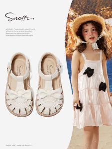 Snoffy Princess Girl Sandals Soft Bottom Roman Shoes Summer New Style Childrens Footwear Toddler Kids Girls Slip-On Shoes