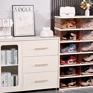 Next Day 3-6 Layers Foldable Shoe Box Transparent Shoe Rack Cabinet Home Stackable Bag Storage Box