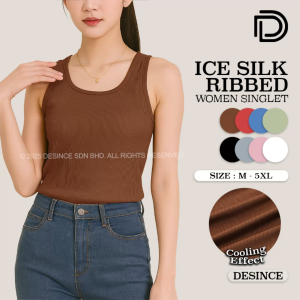 🇲🇾 DESINCE Women Singlet Solid Multi Color Knitted Thick Strap Tank Top Camisole Plus Size Inner Perempuan WT 109