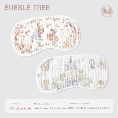 BUBBLE TREE | Gối Ngăn Ngừa Trớ Cho Bé Sơ Sinh 100% Cotton Thoáng Khí