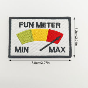 Fun Meter Max Embroidered Patch Hook & Loop Funny Tactical Morale Badge DIY For Backpack Cap Jacket Vest Hat Clothing Applique
