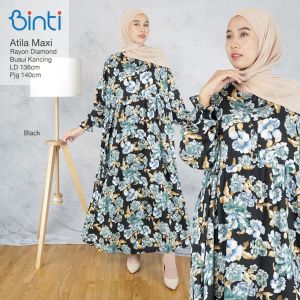 DRESS JUMBO ATILA LD 136 3XL XXXL BAHAN RAYON DIAMOND By BINTI DRESS JUMBO MOTIF GAMIS JUMBO TERBARU PAKAIAN MUSLIM WANTIA