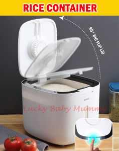 5/10L Kitchen Rice Bucket container Insect-Proof & Moisture-Proof Double layer Sealed Rice Dispenser Mildew-Proof / Rainbow