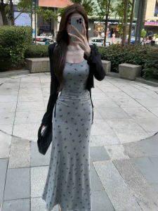 สไตล์ฝรั่งเศส ปมผีเสื้อ ไม่มีสาย เดรส ชุดคลุมป้องกันแสงแดด ผู้หญิง ฤดูร้อน ทันสมัย สวย เดรส ชุดสองชิ้น