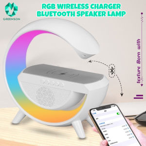 RGB Wireless Charger Bluetooth Speaker Lamp 3 in 1 LED Lamp Phone Charger For Gaming
