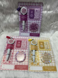 Teachers day gift Ideas Set of Ballpen Magnetic Bookmark and Mirror Badge 58mm