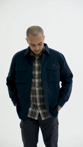 M.Gee Kemeja Jaket Outdoor Pria Mgee Original North C007 Navy