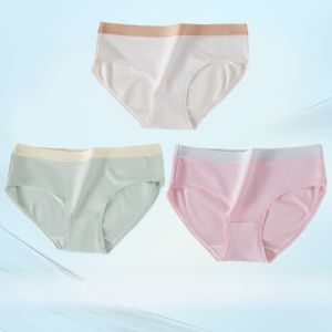 Miiow | Antibacterial Silk Triangle Panties Womens Seamless Underwear Comfortable Breathable No Butt Squeezing Cotton Soft Panties