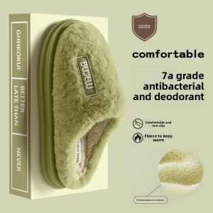 MONLEYTA | Anti-Odor Antibacterial Thick Bottom Cotton Slippers Indoor Home Anti-Slip Plush Womens Slippers Couple Slippers Winter 2024