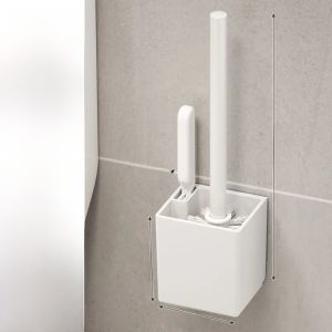 No-Drill Toilet Brush Holder Bathroom Cleaning Tool for Home Use Sanitary Bathroom Seat Cleaner under Sink Toilet Brush Rack