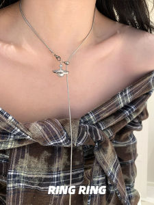 Magic Planet Long Saturn Pearl Necklace Fringed Sweater Chain Pendant Sweet Style Fresh out Fashion Jewelry for Women