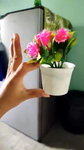 Mini artificial Flowers with vase fake plants with pot Grass Miniascape  ornamental plants home decor