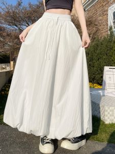 Laid-back Style Bloomer Half-length Skirt Womens plus Size Spring High-waist Loose Casual Puffy Skirt New 2025