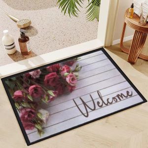 VIKAMA Pastoral Style Entryway Doormat—Non-Slip Absorbent Rug for Home Entrance Bedroom Kitchen Bathroom & Toilet Door