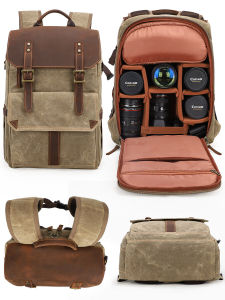 National Geographic Backpack for Photography SLR Digital Packet Large Capacity Leather Backpack Canvas Retro Outdoor Camera Bag